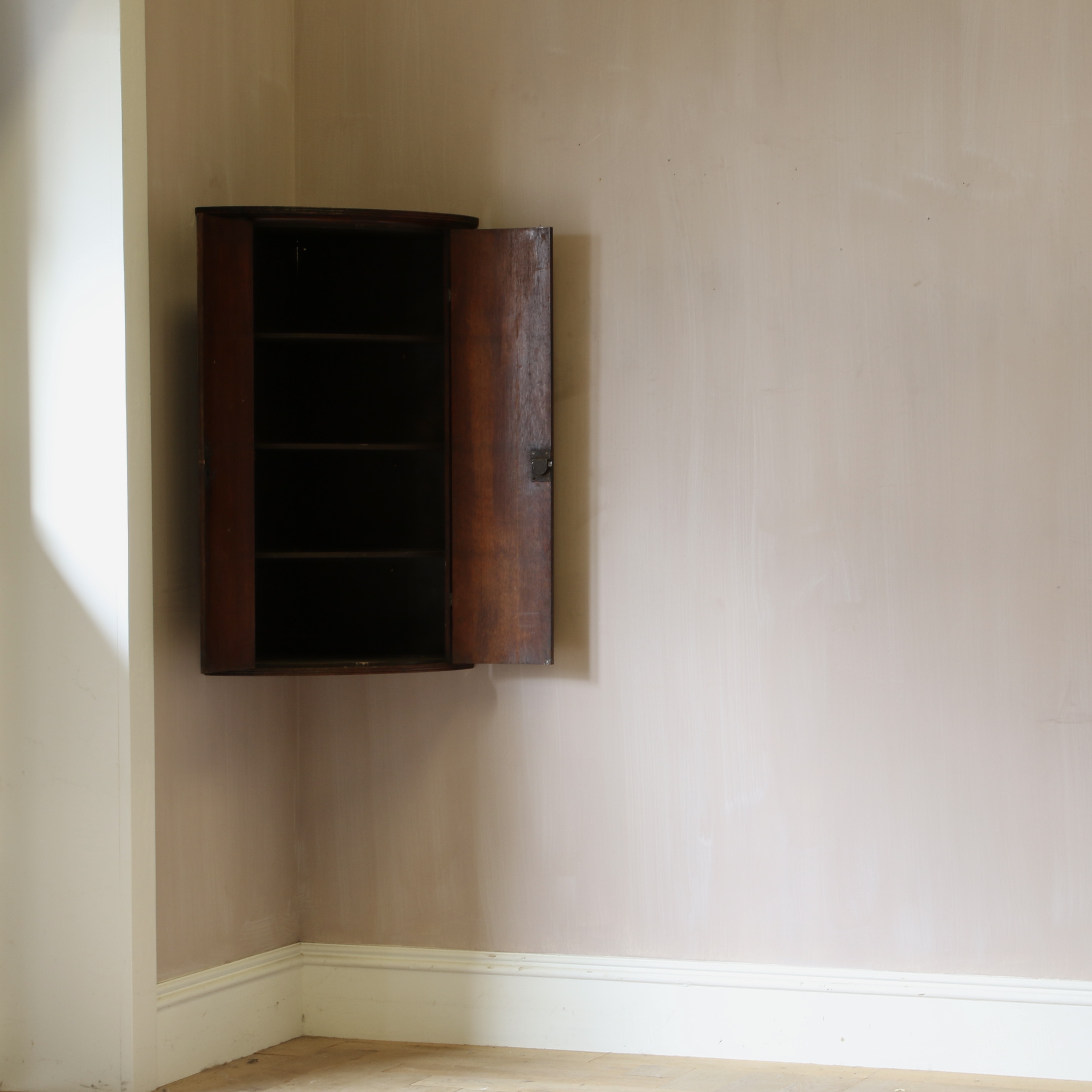 English Bowfronted Corner Cupboard